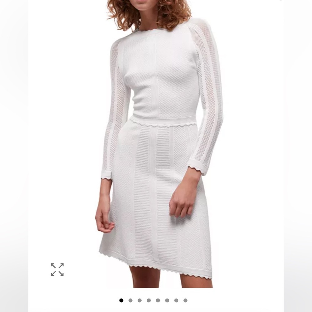 The Kooples Romantic Raglan Sleeve Mixed Knit Dress
